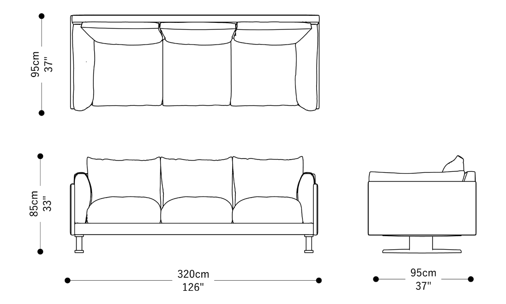 Image of the main dimensions of the product